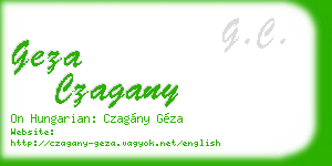 geza czagany business card